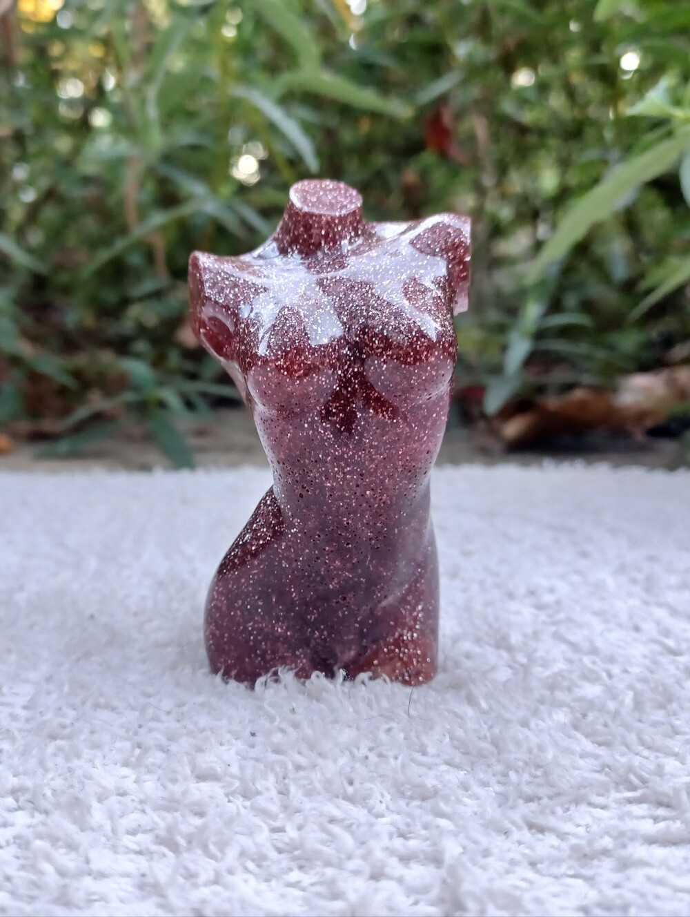 Purple Glitter Resin Torso Figurine
